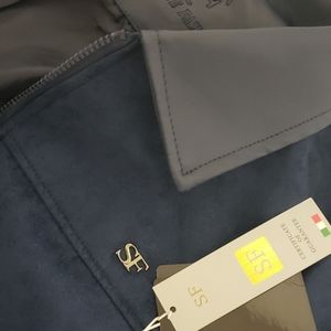 Superlative fashion Blue leather jacket